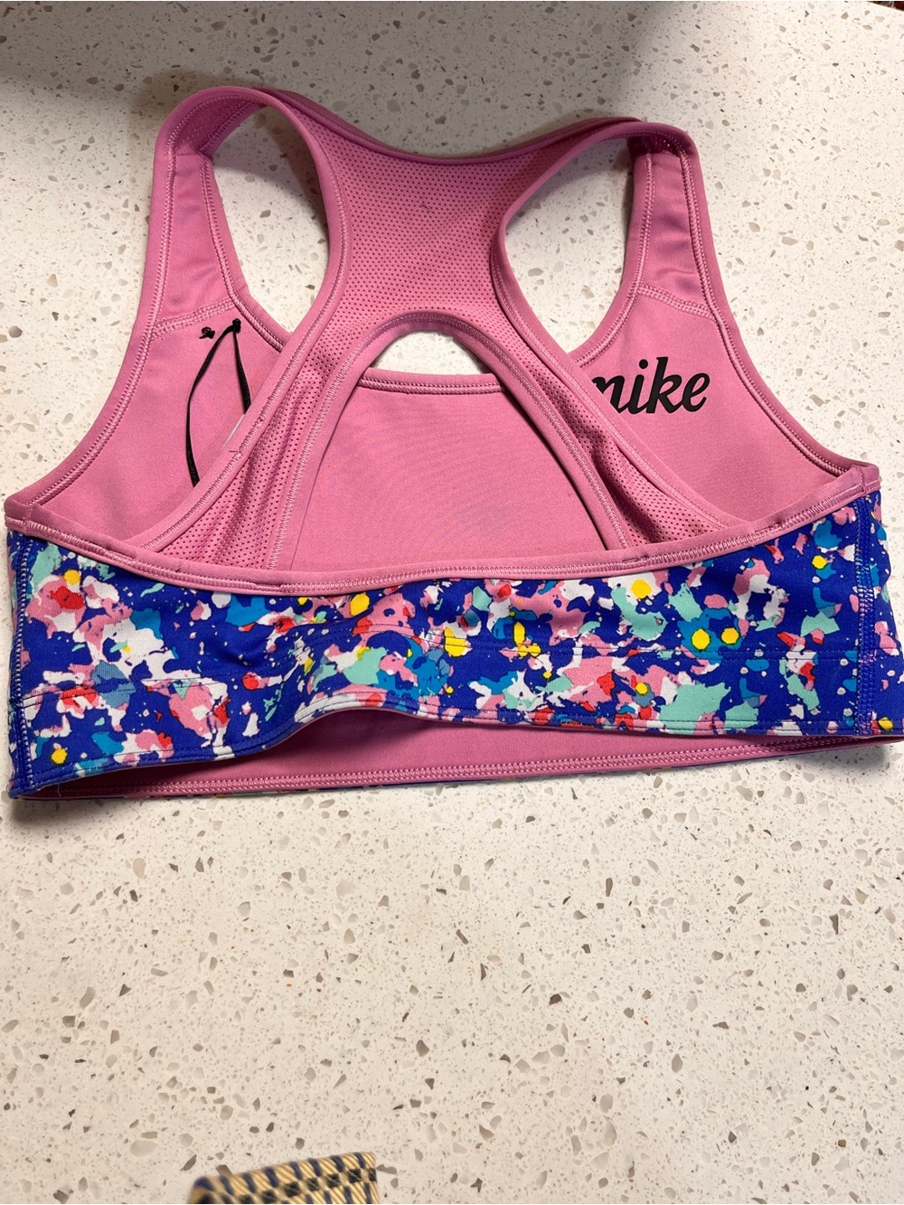 Nike Girls' Blue Multi Splash Racerback Swim Rashguard - Picture 2 of 7